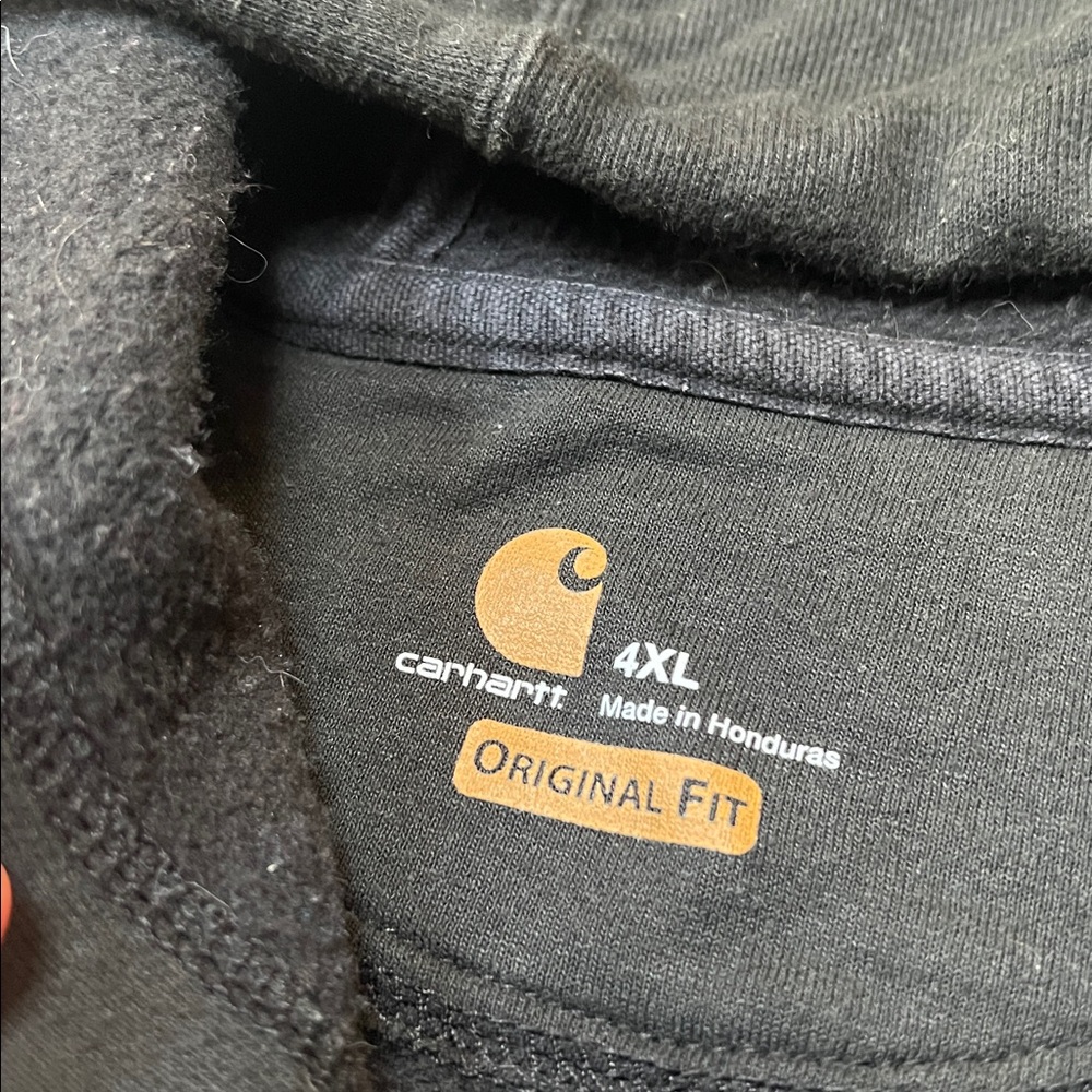 Carhartt Black Hooded Jacket Hoodie Zipper Front Original Fit - Picture 2 of 4